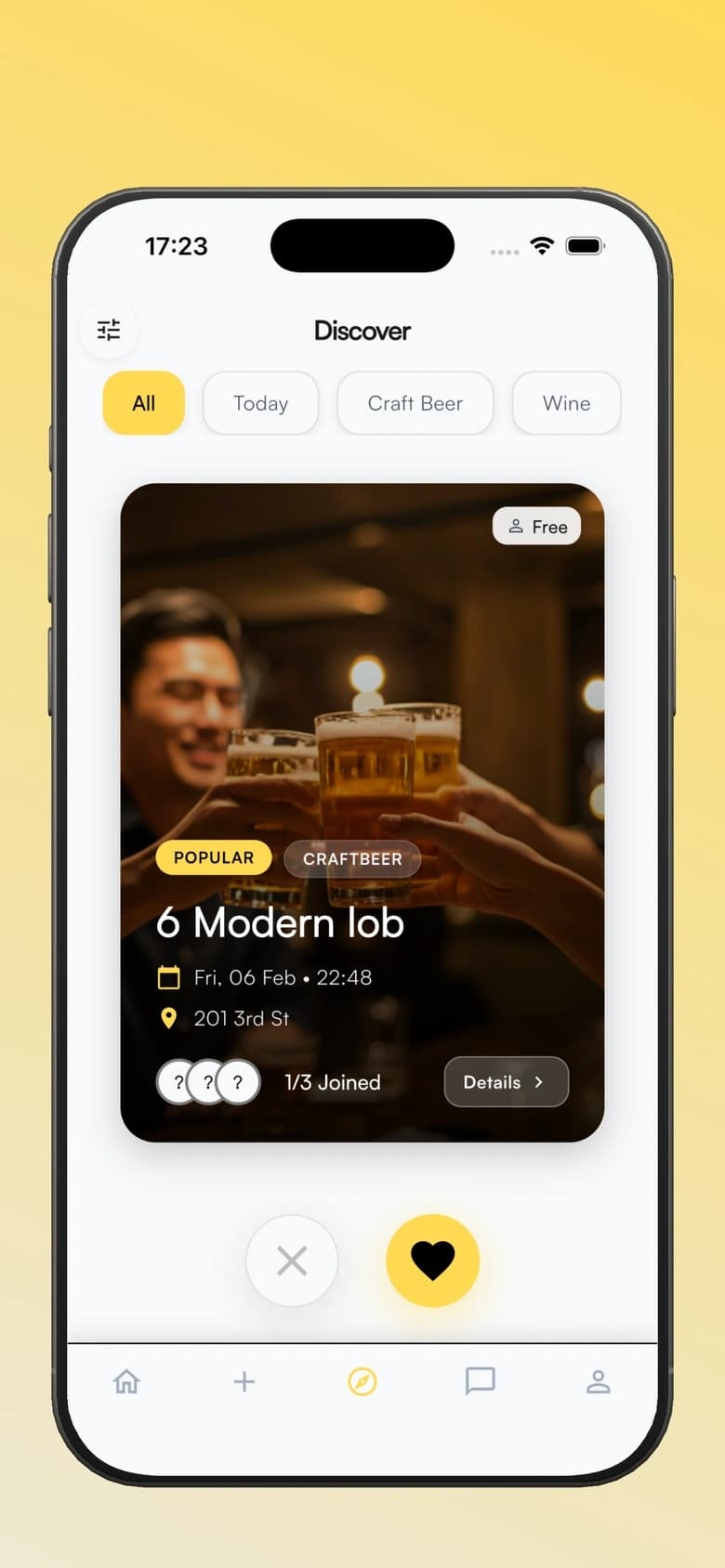 B-Drink ค้นหาอีเวนต์ screen